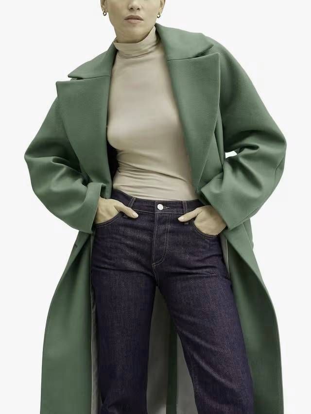 Abrigo lana oversize menta