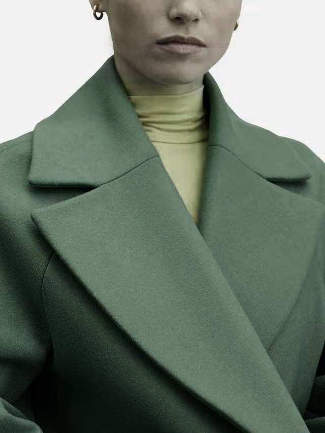 Abrigo lana oversize menta