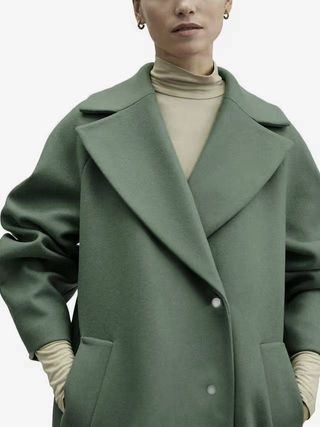 Abrigo lana oversize menta