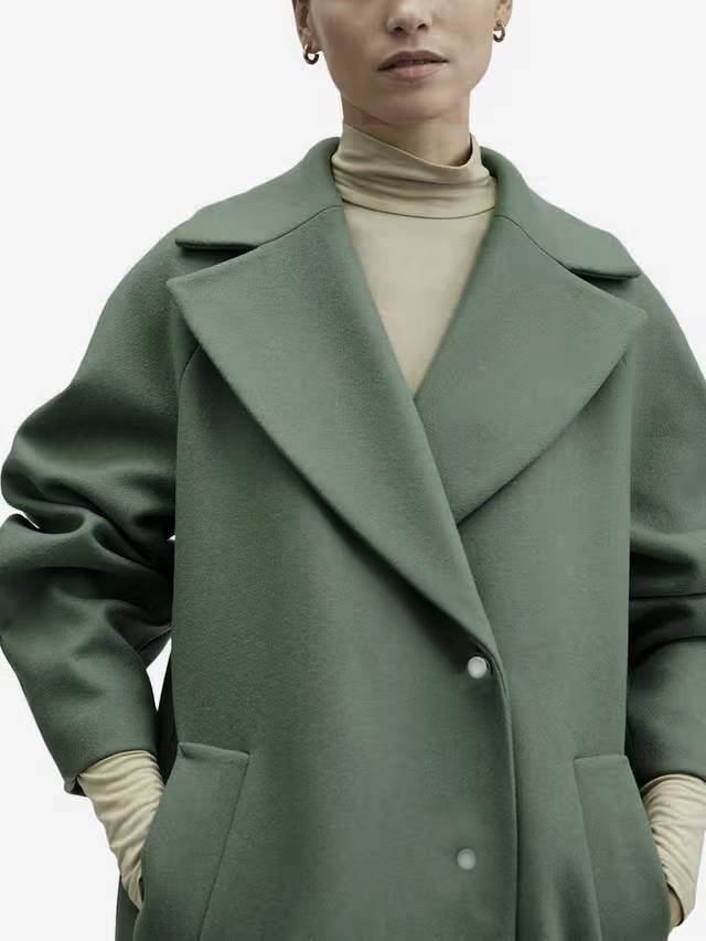 Abrigo lana oversize menta