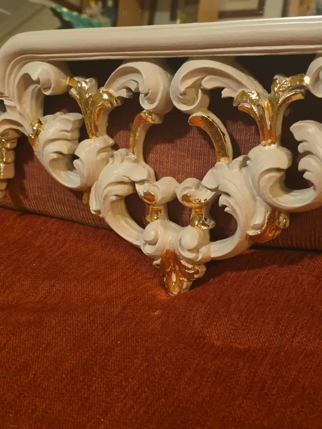 Espejo Barroco Elegante Blanco y Dorado