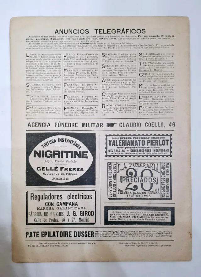 Revista 1898 Blanco y Negro N° 366 Antigua