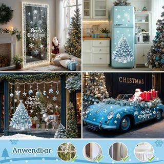 Pegatinas Navidad Ventanas 118 Piezas,Grandes Ador