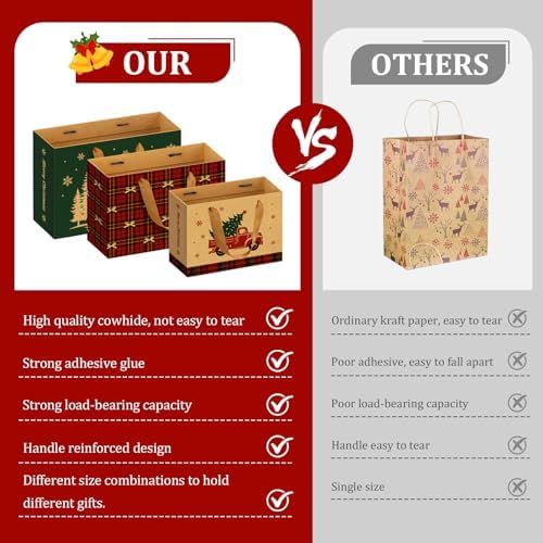 12 Bolsas Regalo Navidad Grandes Medianas