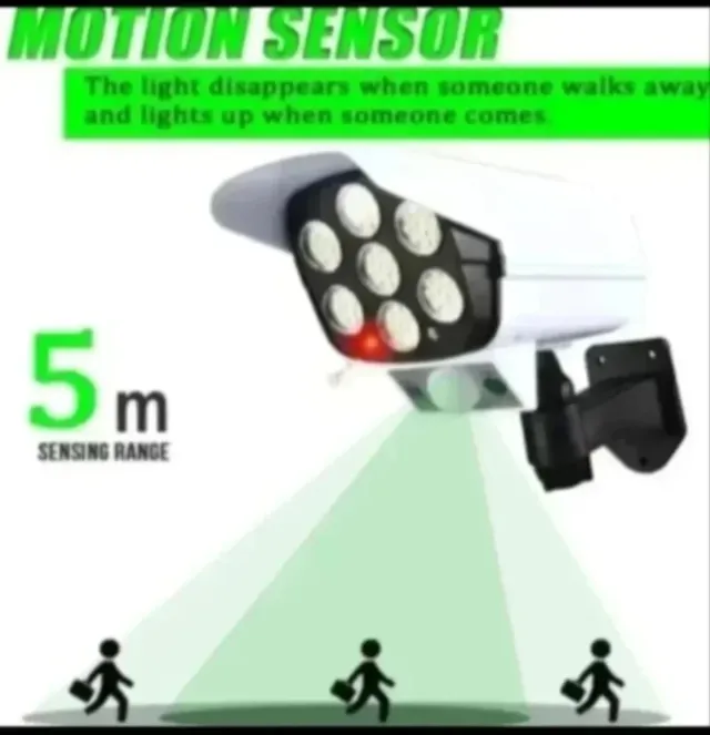 2 Focos Solares LED Simulador Câmera Vigilância