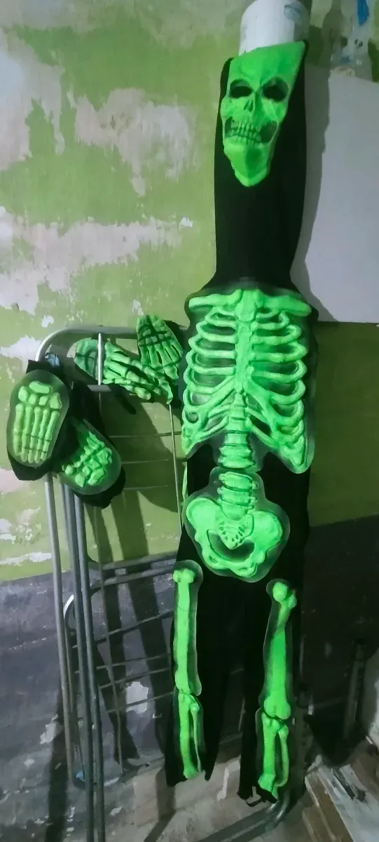 Disfraz esqueleto neón Halloween