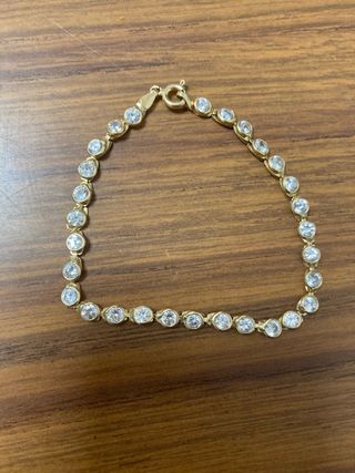 Pulsera Oro 18K con Piedras Blancas 6g