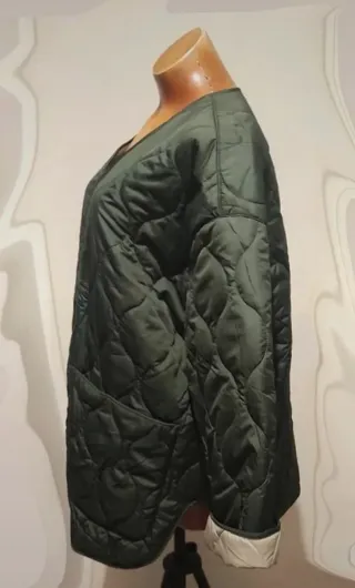 Chaqueta acolchada oversize verde