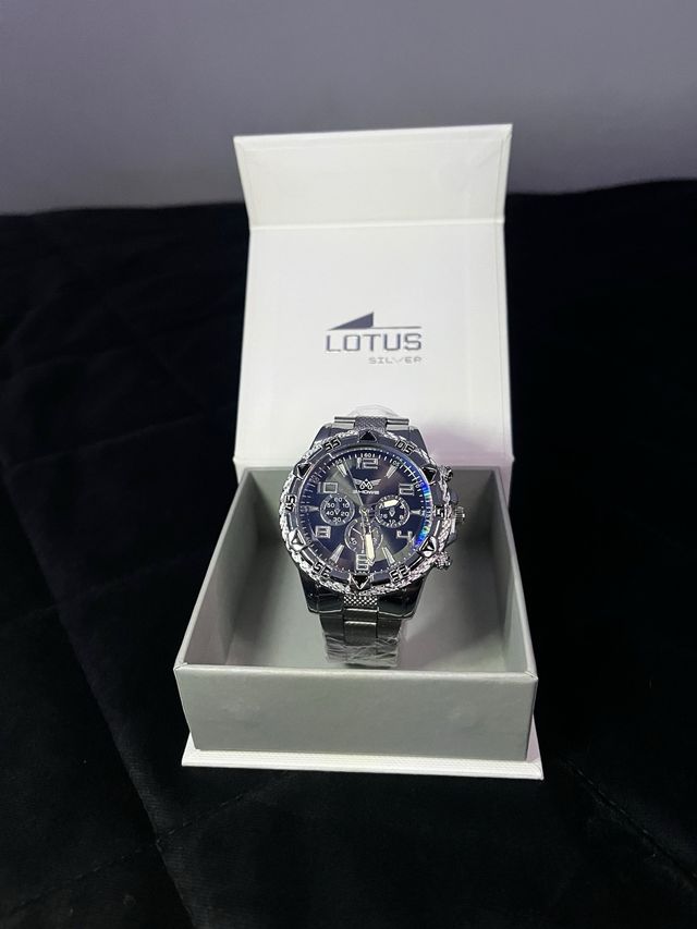 Reloj de Hombre Plateado Azul