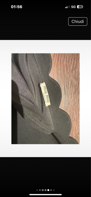 Vestito Miu Miu nero, elegante, corto.