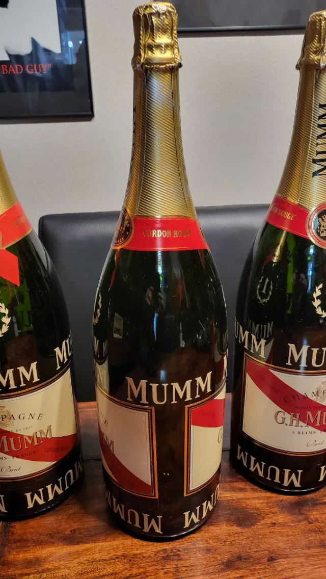 Botella Mumm, cordon rouge, Fórmula 1 3l