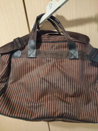 Borsone Samsonite a righe marrone e nero