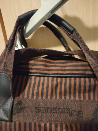 Borsone Samsonite a righe marrone e nero