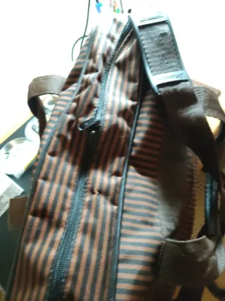 Borsone Samsonite a righe marrone e nero