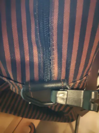 Borsone Samsonite a righe marrone e nero