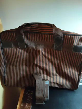 Borsone Samsonite a righe marrone e nero
