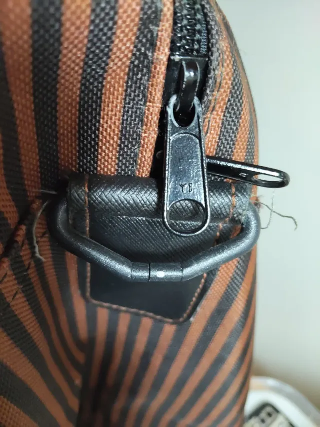 Borsone Samsonite a righe marrone e nero