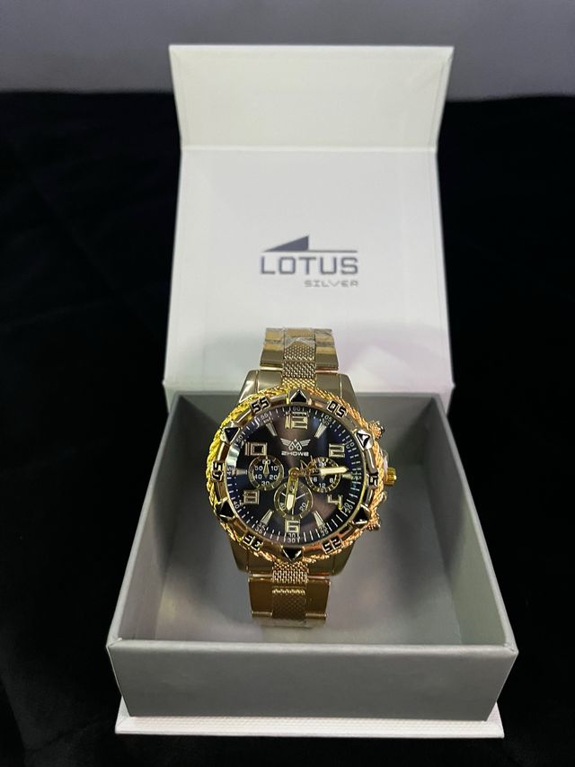 Reloj Hombre Dorado y Negro