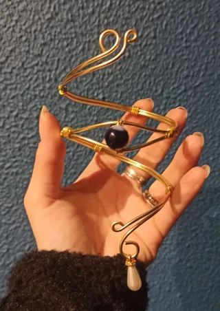 Bracciale schiava Agata viola spirali oro