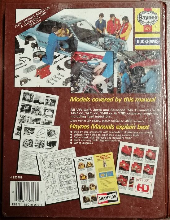 VW Golf (petrol) Jetta, Scirocco - Owners Workshop