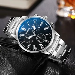 Reloj Geneva Negro y Plateado