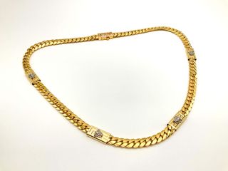 cadena oro 18k con circonita 30cm