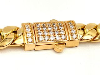 cadena oro 18k con circonita 30cm