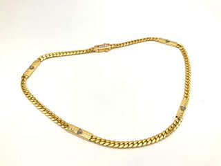 cadena oro 18k con circonita 23cm