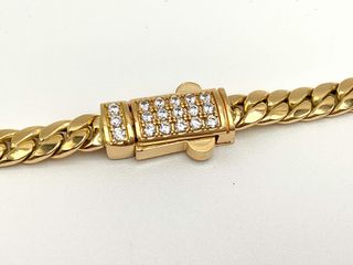 cadena oro 18k con circonita 23cm