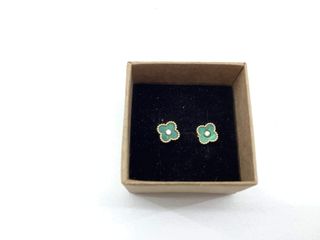 pendientes oro 18k con piedra con circonita