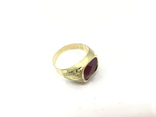 sello oro 18k con piedra con circonita