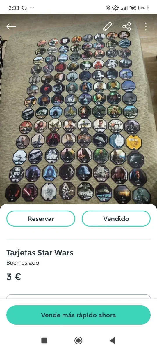 Lotes Star Wars Cromos y Tarjetas