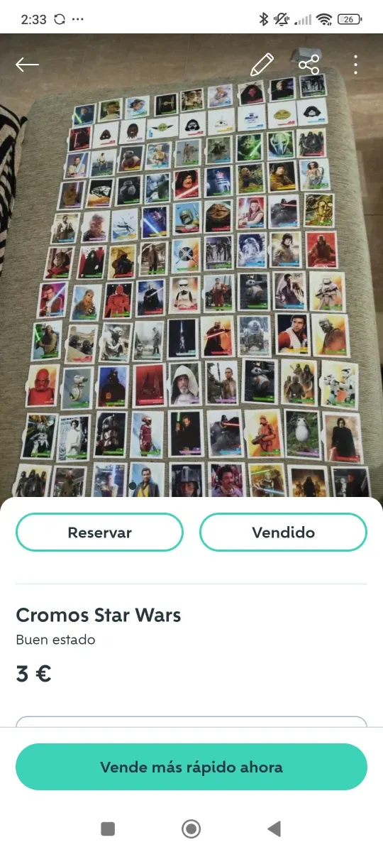 Lotes Star Wars Cromos y Tarjetas