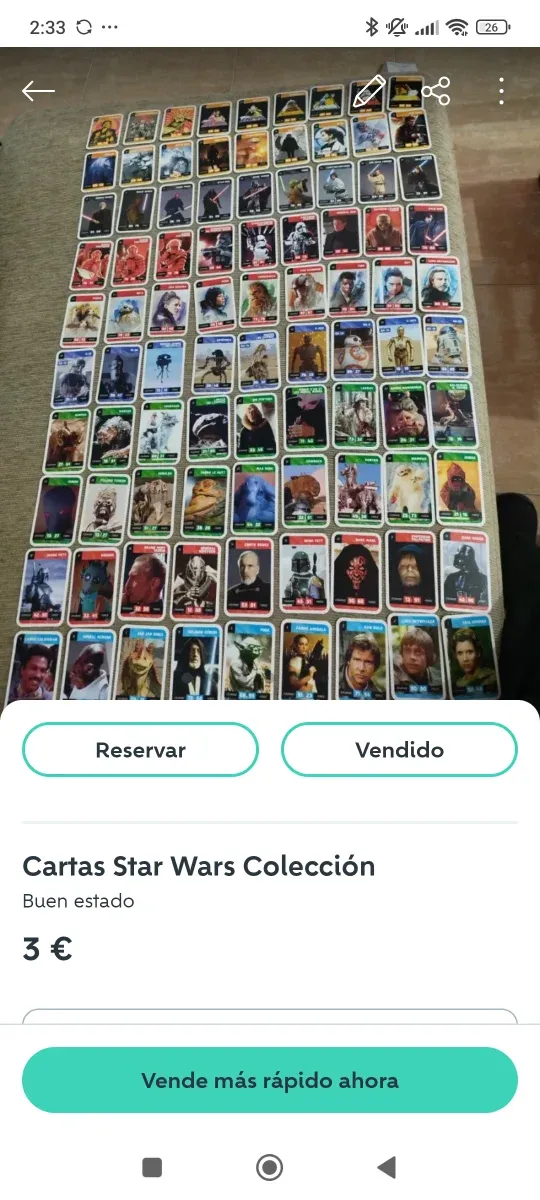 Lotes Star Wars Cromos y Tarjetas