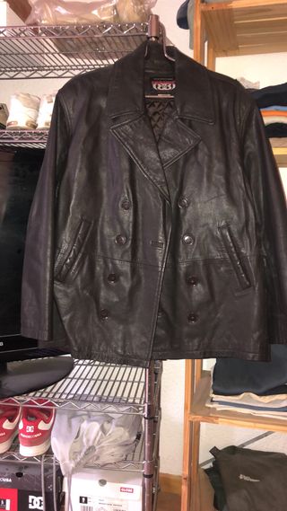 Chaqueta Cuero Marrón Lujo Talla M