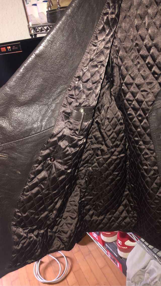 Chaqueta Cuero Marrón Lujo Talla M