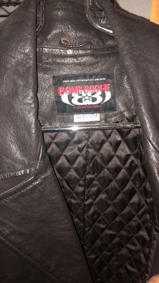 Chaqueta Cuero Marrón Lujo Talla M