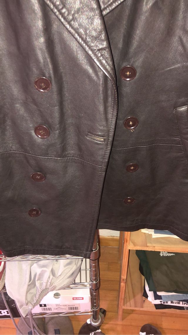 Chaqueta Cuero Marrón Lujo Talla M