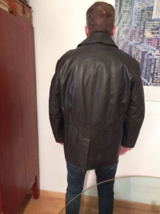 Chaqueta Cuero Marrón Lujo Talla M