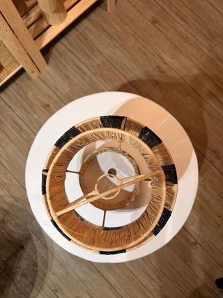 Lámpara de techo artesanal de rafia