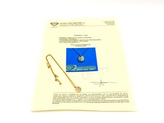 cadena oro 18k con piedra con diamante 24cm