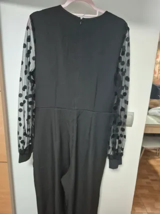 Mono negro manga transparente lunares