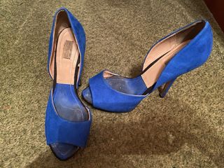 Zapatos de tacón azul talla 37