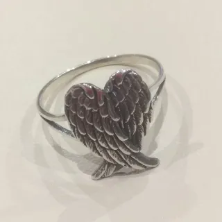 Anillo Corazón Alas Plata 925