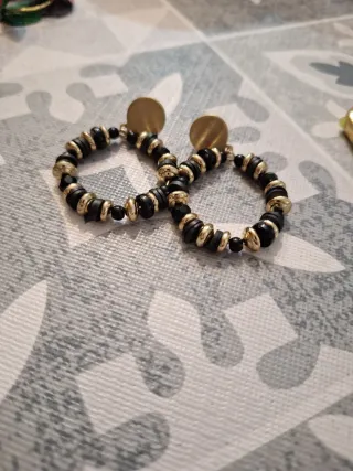 Pendientes Parfois Aro Negro y Dorado