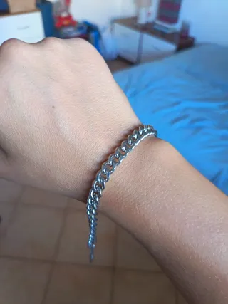 Braccialetto in metallo argentato