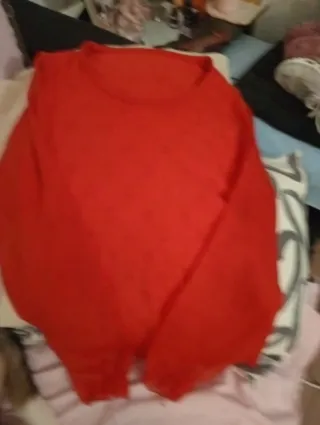 Blusa roja mujer mangas transparentes