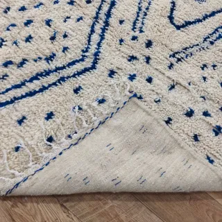 Alfombra Beige y Azul de Lana