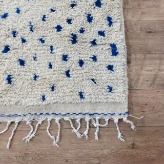 Alfombra Beige y Azul de Lana