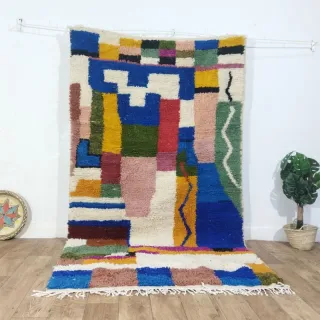 Alfombra de lana multicolor